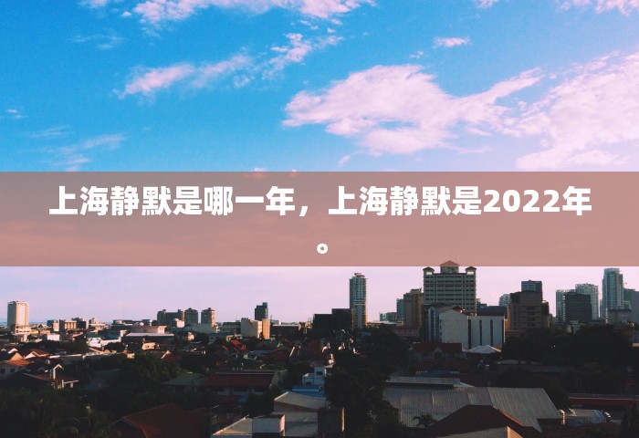上海静默是哪一年，上海静默是2022年。