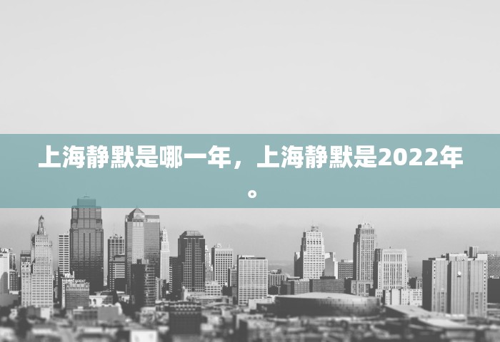 上海静默是哪一年，上海静默是2022年。
