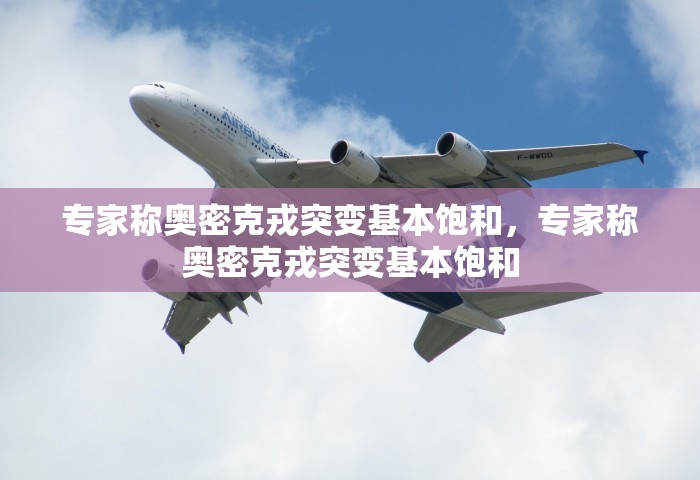专家称奥密克戎突变基本饱和，专家称奥密克戎突变基本饱和
